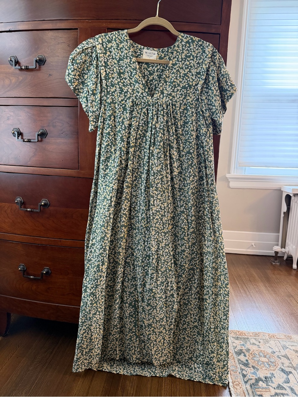 Mirth Green Floral Print Caftan S